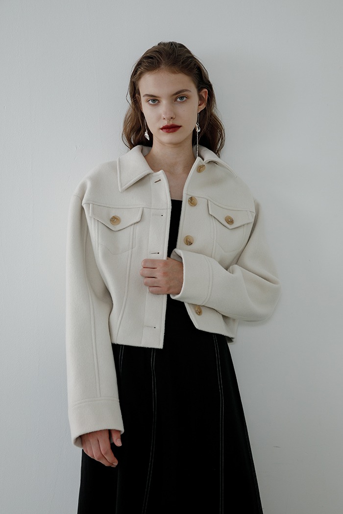 [Sample] wool short jacket (cream)