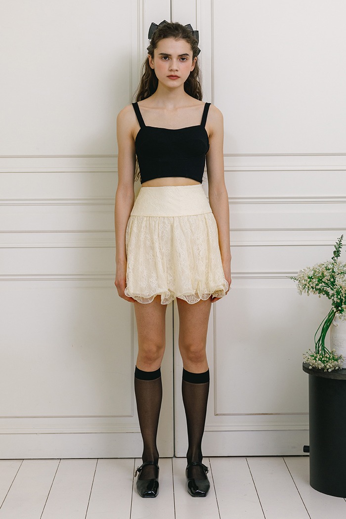 [Sample] Lace mini skirt (ivory)